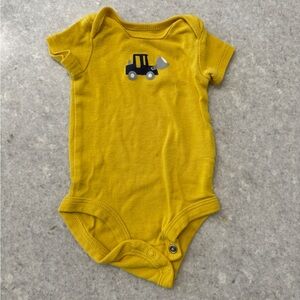 Carter’s Yellow Tractor Baby Boy NB Onesie Bodysuit